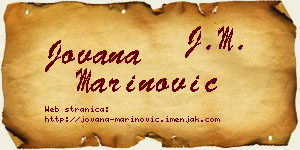 Jovana Marinović vizit kartica